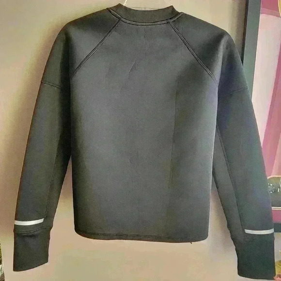 Bebe Sport Women's Sweatshirt Size Medium Black Logo Pullover Crew Long Sleeve - Picture 2 of 9